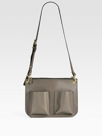 A modern and avant-garde brand with beautifully-crafted pieces such as this luxurious leather design with two zip compartments.Adjustable shoulder strapTop zip closuresTwo compartmentsOutside pocketsFully lined11¾W X 9H Made in Italy A modern and avant-garde brand with beautifully-crafted pieces such as this luxurious leather design with two zip compartments.Adjustable shoulder strapTop zip closuresTwo compartmentsOutside pocketsFully lined11¾W X 9H Made in Italy