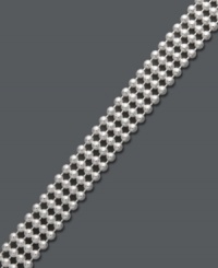 For standout style -- just add this polished look by Giani Bernini. Bracelet features four beaded rows crafted in sterling silver for extra shine. Approximate length: 7-1/4 inches. For standout style -- just add this polished look by Giani Bernini. Bracelet features four beaded rows crafted in sterling silver for extra shine. Approximate length: 7-1/4 inches.