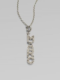 Add charm to any look with this modern pavé pendant design. Argento plated brassGlass stonesLength, about 15¾Pendant size, about 1¼Spring ring closureImported Add charm to any look with this modern pavé pendant design. Argento plated brassGlass stonesLength, about 15¾Pendant size, about 1¼Spring ring closureImported