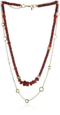 Lucky Brand Gypsy Soul Gold-Tone Red Stone Chain Necklace Lucky Brand Gypsy Soul Gold-Tone Red Stone Chain Necklace
