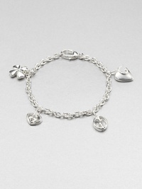 From the Gucci 1973 Collection. A sterling silver design with logo charms on a link chain. Sterling silverLength, about 7Lobster clasp closureMade in Italy From the Gucci 1973 Collection. A sterling silver design with logo charms on a link chain. Sterling silverLength, about 7Lobster clasp closureMade in Italy