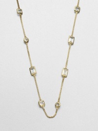 From the Cocktail Collection. Long enough to double or even triple, this stunning yet simple design combines a versatile chain with faceted shapes of clear glass stationed here and there. GlassGoldtoneLength, about 50Imported From the Cocktail Collection. Long enough to double or even triple, this stunning yet simple design combines a versatile chain with faceted shapes of clear glass stationed here and there. GlassGoldtoneLength, about 50Imported