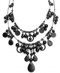 Lightweight and luxurious. Style&co.'s illusion necklace has an airy appeal, yet its elaborate beading makes it dressy enough to wear for a night on the town. Adorned with acrylic beads, it's crafted in hematite tone mixed metal. Approximate length: 16 inches + 2-inch extender. Lightweight and luxurious. Style&co.'s illusion necklace has an airy appeal, yet its elaborate beading makes it dressy enough to wear for a night on the town. Adorned with acrylic beads, it's crafted in hematite tone mixed metal. Approximate length: 16 inches + 2-inch extender.