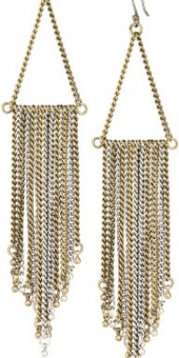 Lucky Brand Two-Tone Metal Fringe Chandelier Earrings Lucky Brand Two-Tone Metal Fringe Chandelier Earrings