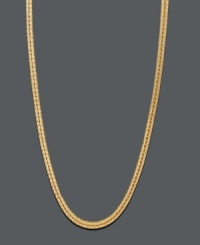 Simple elegance at its finest. Necklace features a foxtail link chain set in 14k gold. Approximate length: 20 inches. Approximate width: 1.3 mm.
