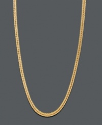 Simple elegance at its finest. Necklace features a foxtail link chain set in 14k gold. Approximate length: 20 inches. Approximate width: 1.3 mm. Simple elegance at its finest. Necklace features a foxtail link chain set in 14k gold. Approximate length: 20 inches. Approximate width: 1.3 mm.