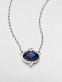 From the La Petite Collection. Faceted, rich corundum set in textured sterling silver accented with brilliant white sapphires on a link chain. CorundumWhite sapphireSterling silverLength, about 17Pendant size, about .6Lobster clasp closureImported From the La Petite Collection. Faceted, rich corundum set in textured sterling silver accented with brilliant white sapphires on a link chain. CorundumWhite sapphireSterling silverLength, about 17Pendant size, about .6Lobster clasp closureImported