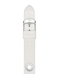 Do the white thing with this silicone watch strap from Michele, accented by a stainless steel buckle. This band makes your practical piece pop. Do the white thing with this silicone watch strap from Michele, accented by a stainless steel buckle. This band makes your practical piece pop.