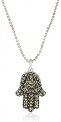 Judith Jack Reversibles Sterling Silver, Swarovski Marcasite and Crystal Hamsa Pendant Necklace Judith Jack Reversibles Sterling Silver, Swarovski Marcasite and Crystal Hamsa Pendant Necklace