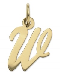 The perfect gift for Wendy. This polished W initial charm features a pretty, small script design in 14k gold. Chain not included. Approximate length: 7/10 inch. Approximate width: 3/10 inch. The perfect gift for Wendy. This polished W initial charm features a pretty, small script design in 14k gold. Chain not included. Approximate length: 7/10 inch. Approximate width: 3/10 inch.