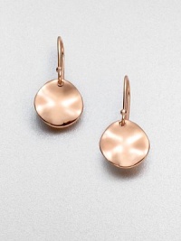 Stunning hammered discs in 18k gold and sterling silver, finished in the warm glow of 18k rose goldplating. 18k gold & sterling silver with 18k rose goldplatingLength, about .94French wireImported Stunning hammered discs in 18k gold and sterling silver, finished in the warm glow of 18k rose goldplating. 18k gold & sterling silver with 18k rose goldplatingLength, about .94French wireImported