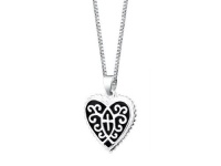 Sterling Silver Love Is Patient Love Is Kind Reversible Heart with Cross Pendant Necklace , 18 Sterling Silver Love Is Patient Love Is Kind Reversible Heart with Cross Pendant Necklace , 18