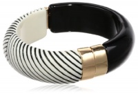 Kenneth Cole New York Striped Hinged Bangle Bracelet, 8 Kenneth Cole New York Striped Hinged Bangle Bracelet, 8