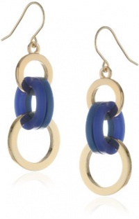 Kenneth Cole New York Modern Monaco Blue and Gold Circle Triple Drop Earrings Kenneth Cole New York Modern Monaco Blue and Gold Circle Triple Drop Earrings