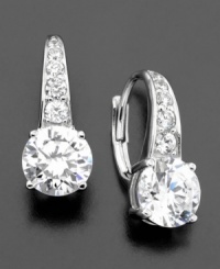 Build the excitement with these stunning round-cut cubic zirconia (3 ct. t.w.) earrings by CRISLU. Set in sterling silver finished in platinum. Build the excitement with these stunning round-cut cubic zirconia (3 ct. t.w.) earrings by CRISLU. Set in sterling silver finished in platinum.