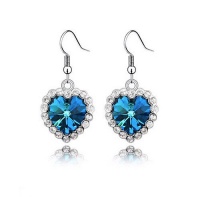 Contessa Bella Fancy Genuine 18k White Gold Plated Bermuda Blue and Clear Swarovski Austrian Crystal Elements Beautiful Framed Heart of the Ocean Titanic Dangle Pierced Women Earrings Elegant Silver Color Crystal Fashion Jewelry Contessa Bella Fancy Genuine 18k White Gold Plated Bermuda Blue and Clear Swarovski Austrian Crystal Elements Beautiful Framed Heart of the Ocean Titanic Dangle Pierced Women Earrings Elegant Silver Color Crystal Fashion Jewelry