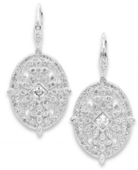 Decidedly dazzling! Eliot Danori's leverback drop earrings glisten and gleam with crystals and cubic zirconias (1 ct. t.w.). Set in silver tone mixed metal, they'll add an eye-catching element to your look for day or evening. Approximate drop: 1 inch. Decidedly dazzling! Eliot Danori's leverback drop earrings glisten and gleam with crystals and cubic zirconias (1 ct. t.w.). Set in silver tone mixed metal, they'll add an eye-catching element to your look for day or evening. Approximate drop: 1 inch.