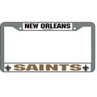 NFL New Orleans Saints Chrome Licensed Plate Frame NFL New Orleans Saints Chrome Licensed Plate Frame