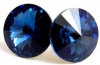 12MM 'Montana' Denim Navy Blue Swarovski Crystal Elements Round Stud Earrings, Hypoallergenic Posts