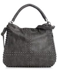 A laid-back design gets an edgy upgrade with this rocker-chic inspired bag from Big Buddha. Silvertone stud accents adorn the outside for instant eye-catching dimension, while the spacious interior stashes all your essentials effortlessly. A laid-back design gets an edgy upgrade with this rocker-chic inspired bag from Big Buddha. Silvertone stud accents adorn the outside for instant eye-catching dimension, while the spacious interior stashes all your essentials effortlessly.