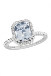 Effy Jewlery 14K White Gold Aquamarine & Diamond Ring, 3.19 TCW Ring size 7 Effy Jewlery 14K White Gold Aquamarine & Diamond Ring, 3.19 TCW Ring size 7