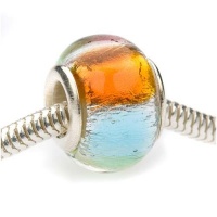 Murano Style Glass Silver Foil Lampwork Bead Fits Pandora Rainbow 14mm (1) Murano Style Glass Silver Foil Lampwork Bead Fits Pandora Rainbow 14mm (1)