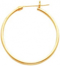 14K Yellow Gold Hoop Earrings Polished Jewelry New AZ