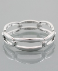 A gorgeous silver-plated stretch-link bracelet from AK Anne Klein, that goes with the everyday flow. Approximate diameter: 2-3/4 inches. A gorgeous silver-plated stretch-link bracelet from AK Anne Klein, that goes with the everyday flow. Approximate diameter: 2-3/4 inches.