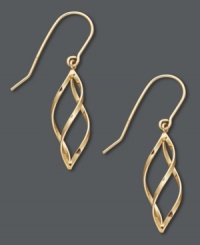 You've got the golden touch. Simple swirls of 14k gold make the perfect face framers. Approximate drop: 1-1/4 inches. You've got the golden touch. Simple swirls of 14k gold make the perfect face framers. Approximate drop: 1-1/4 inches.