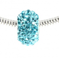 Aqua Blue Swarovski Crystal Bead, Highest Quality 925 Sterling Silver Full Core Pandora Style Bracelet Bead Aqua Blue Swarovski Crystal Bead, Highest Quality 925 Sterling Silver Full Core Pandora Style Bracelet Bead