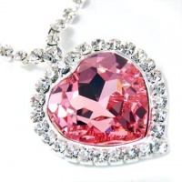 Contessa Bella Fancy Large Pink Swarovski Austrian Crystal Heart of the Ocean Pendant Necklace Elegant Trendy Fashion Jewelry P9976 Contessa Bella Fancy Large Pink Swarovski Austrian Crystal Heart of the Ocean Pendant Necklace Elegant Trendy Fashion Jewelry P9976