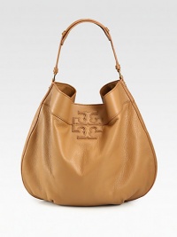 A sophisticated, yet casual design in textured, leather with a signature logo emblem.Top handle, 5½ dropMagnetic snap closureOne inside zip pocketTwo inside open pocketsCanvas lining15½W X 15½H X 1¼DImported A sophisticated, yet casual design in textured, leather with a signature logo emblem.Top handle, 5½ dropMagnetic snap closureOne inside zip pocketTwo inside open pocketsCanvas lining15½W X 15½H X 1¼DImported