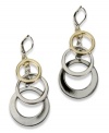 A dramatic accent for everyday, or out on the town. These chic AK Anne Klein earrings are crafted of hematite and goldtone mixed metal. Approximate drop: 1-1/2 inches.