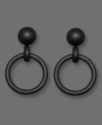 Stylish door-knocker earrings look even more current in a trendy matte finish, by Betsey Johnson. Crafted in mixed metal. Approximate diameter: 1-1/2 inches.