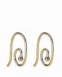 In smooth 14K gold, PANDORA's medium french wire earrings await your favorite charms. In smooth 14K gold, PANDORA's medium french wire earrings await your favorite charms.