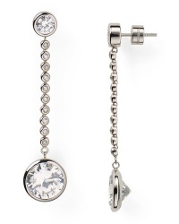 Michael Kors Earrings Silver-Tone Clear Glass Crystal Drop Earrings Michael Kors Earrings Silver-Tone Clear Glass Crystal Drop Earrings
