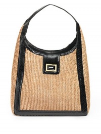 THE LOOKMagnetic top closureShoulder strapStraw bodyPython skin and onyx detailsThree interior open pocketsInterior logo THE FIT14W X 12H X 5DShoulder strap, 8 dropTHE MATERIALStraw and python skinOnyxFully linedORIGINMade in USA THE LOOKMagnetic top closureShoulder strapStraw bodyPython skin and onyx detailsThree interior open pocketsInterior logo THE FIT14W X 12H X 5DShoulder strap, 8 dropTHE MATERIALStraw and python skinOnyxFully linedORIGINMade in USA