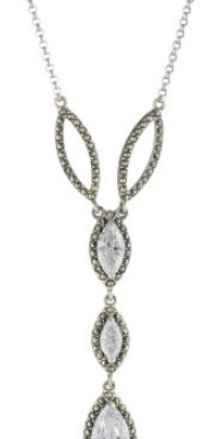 Judith Jack Sterling Silver, Marcasite and Cubic Zirconia Y Necklace Judith Jack Sterling Silver, Marcasite and Cubic Zirconia Y Necklace