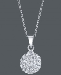 Gleam and shimmer even at your most casual with this sterling silver necklace from Unwritten. A sterling silver ball pendant is donned with pave-set crystals to refract light with sheer brilliance. Approximate length: 18 inches. Approximate drop: 2/3 inch. Gleam and shimmer even at your most casual with this sterling silver necklace from Unwritten. A sterling silver ball pendant is donned with pave-set crystals to refract light with sheer brilliance. Approximate length: 18 inches. Approximate drop: 2/3 inch.