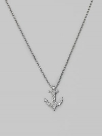 From the Tiny Treasures Collection. Sparkling anchor charm in diamonds set in 18k white gold.Diamonds, 0.16 tcw Chain length adjusts from about 16 to 18 Pendant length, about ½ Lobster clasp Made in Italy From the Tiny Treasures Collection. Sparkling anchor charm in diamonds set in 18k white gold.Diamonds, 0.16 tcw Chain length adjusts from about 16 to 18 Pendant length, about ½ Lobster clasp Made in Italy