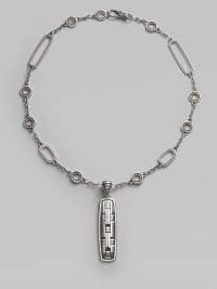 From the Bedeg Collection. A basketwoven rectangular pendant is suspended on a Sautoir chain.Sterling silver Length, about 18 Pendant length, about 2½ Pendant width, about ½ Lobster clasp closure Made in Bali From the Bedeg Collection. A basketwoven rectangular pendant is suspended on a Sautoir chain.Sterling silver Length, about 18 Pendant length, about 2½ Pendant width, about ½ Lobster clasp closure Made in Bali