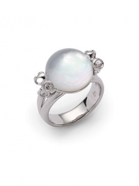 THE LOOKMother-of-Pearl accentRhodium-plated sterling silver settingTHE MEASUREMENTWidth, about .5ORIGINImported THE LOOKMother-of-Pearl accentRhodium-plated sterling silver settingTHE MEASUREMENTWidth, about .5ORIGINImported