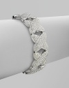 EXCLUSIVELY AT SAKS. A sparkling style with X-links in a wide design. CrystalsRhodium plated brassLength, about 7¼Width, about ¾Box and tongue closureImported 