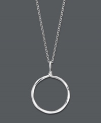 Round out your look effortlessly in this subtle circle pendant. Light and luminous, this Studio Silver design features a single ring in polished sterling silver. Approximate length: 16 inches. Approximate drop: 1 inch. Round out your look effortlessly in this subtle circle pendant. Light and luminous, this Studio Silver design features a single ring in polished sterling silver. Approximate length: 16 inches. Approximate drop: 1 inch.