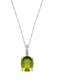 Effy Jewlery Peridot and Diamond Pendant in 14k Gold, 1.57 TCW Effy Jewlery Peridot and Diamond Pendant in 14k Gold, 1.57 TCW