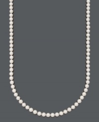 Stately polish. Belle de Mer's eternally elegant necklace highlights grade A+, cultured freshwater pearls (7-1/2-8 mm) and a 14k gold clasp. Approximate length: 30 inches.