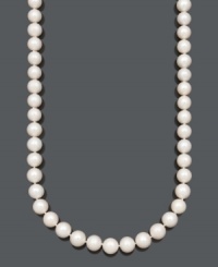 Bring on the elegance with this luxurious pearl strand by Belle de Mer. Necklace features large, A+ cultured freshwater pearls (11-13 mm) and a 14k gold clasp. Approximate length: 24 inches. Bring on the elegance with this luxurious pearl strand by Belle de Mer. Necklace features large, A+ cultured freshwater pearls (11-13 mm) and a 14k gold clasp. Approximate length: 24 inches.