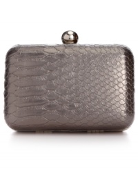 An exotic example of evening style, this posh, python print design from Style&co. takes center stage in rich metallic with silver-tone shoulder strap that can be discretely hidden within. Stows cards, cash, keys and lipstick with ease. An exotic example of evening style, this posh, python print design from Style&co. takes center stage in rich metallic with silver-tone shoulder strap that can be discretely hidden within. Stows cards, cash, keys and lipstick with ease.