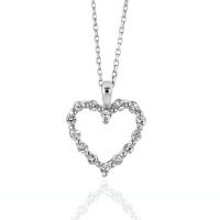 White Sapphire & Sterling Silver Heart Pendant w/ 18 Chain White Sapphire & Sterling Silver Heart Pendant w/ 18 Chain