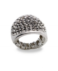 Bling it on! Style&co.'s glitzy bling ring is a fun finishing touch for your next night on the town. Made in silver tone mixed metal with sparkling glass crystal accents, the stretch design adjusts to fit finger. Approximate diameter: 1 inch. Bling it on! Style&co.'s glitzy bling ring is a fun finishing touch for your next night on the town. Made in silver tone mixed metal with sparkling glass crystal accents, the stretch design adjusts to fit finger. Approximate diameter: 1 inch.